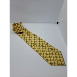Victory Club B Men's Tie Yellow Windsock Airplanes Flying Airport Plaid